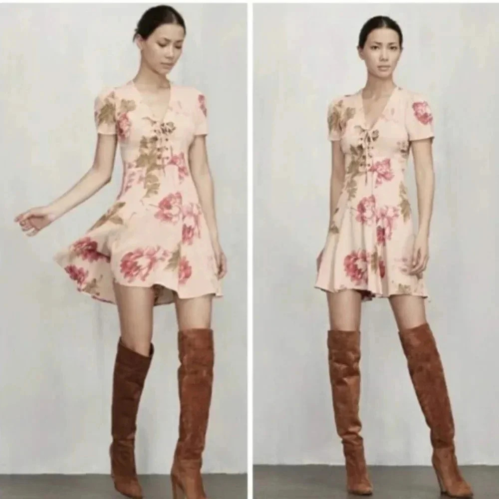 Reformation Pink Floral Mini Dress